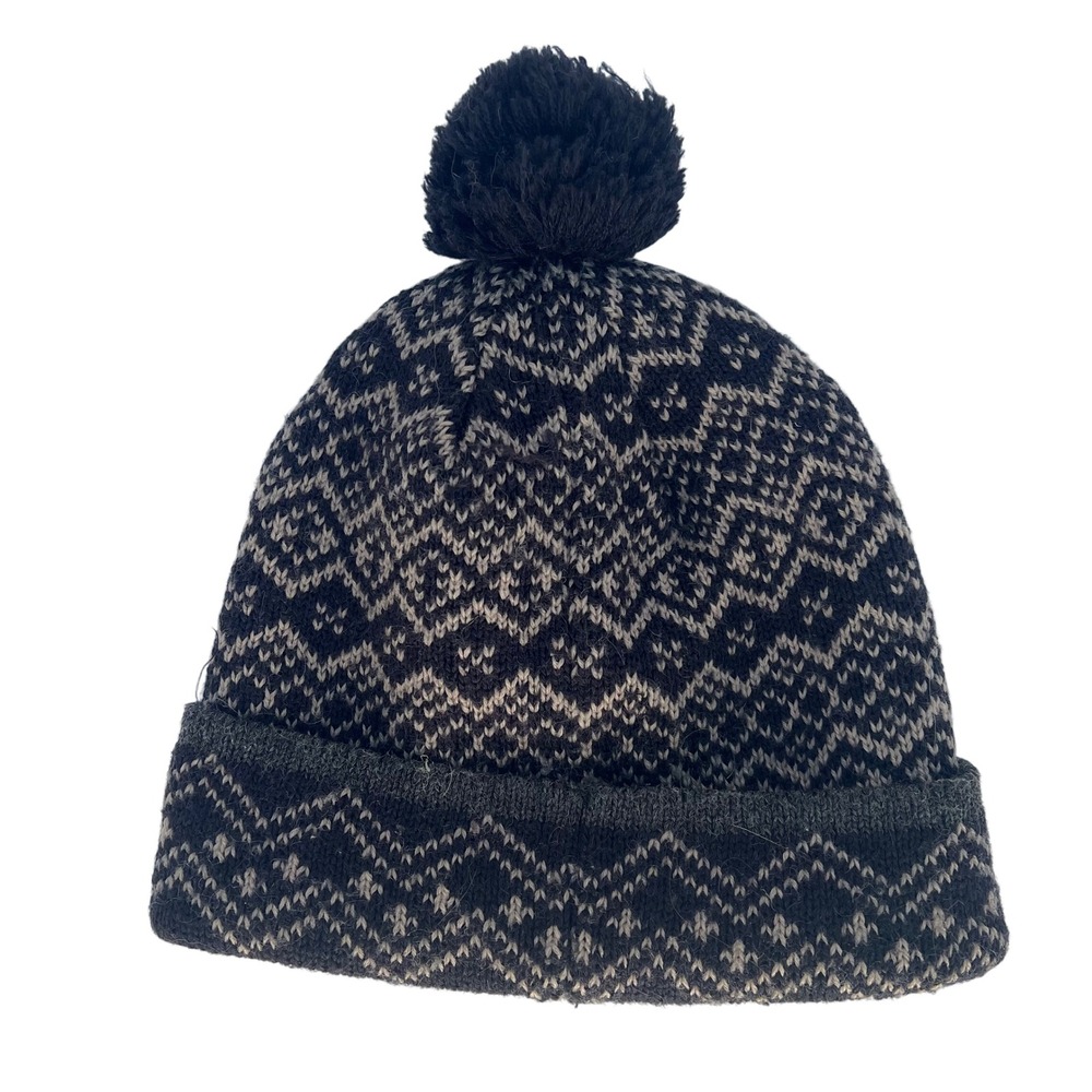 Dressmann Nordic Scandinavian Wool Blend One Size Fair Isle Bobble‎ Beanie Hat